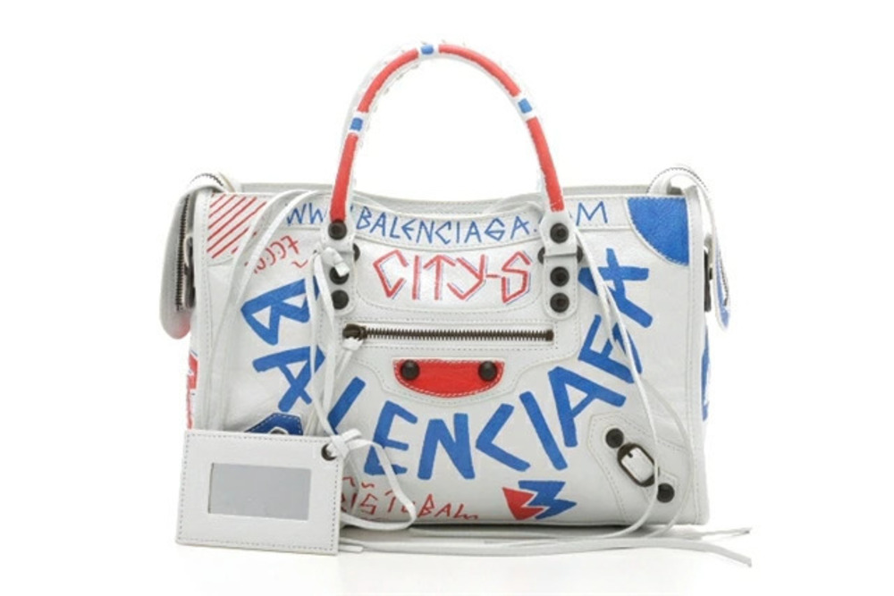 Balenciaga Bag The City Shoulder Graffiti Lambskin
